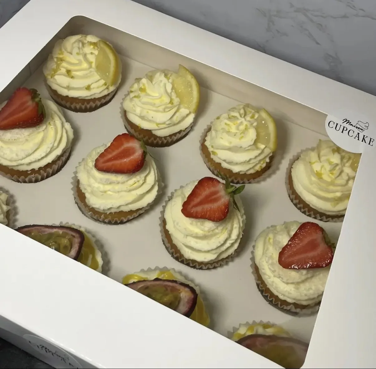 Box cupcakes trio fruités