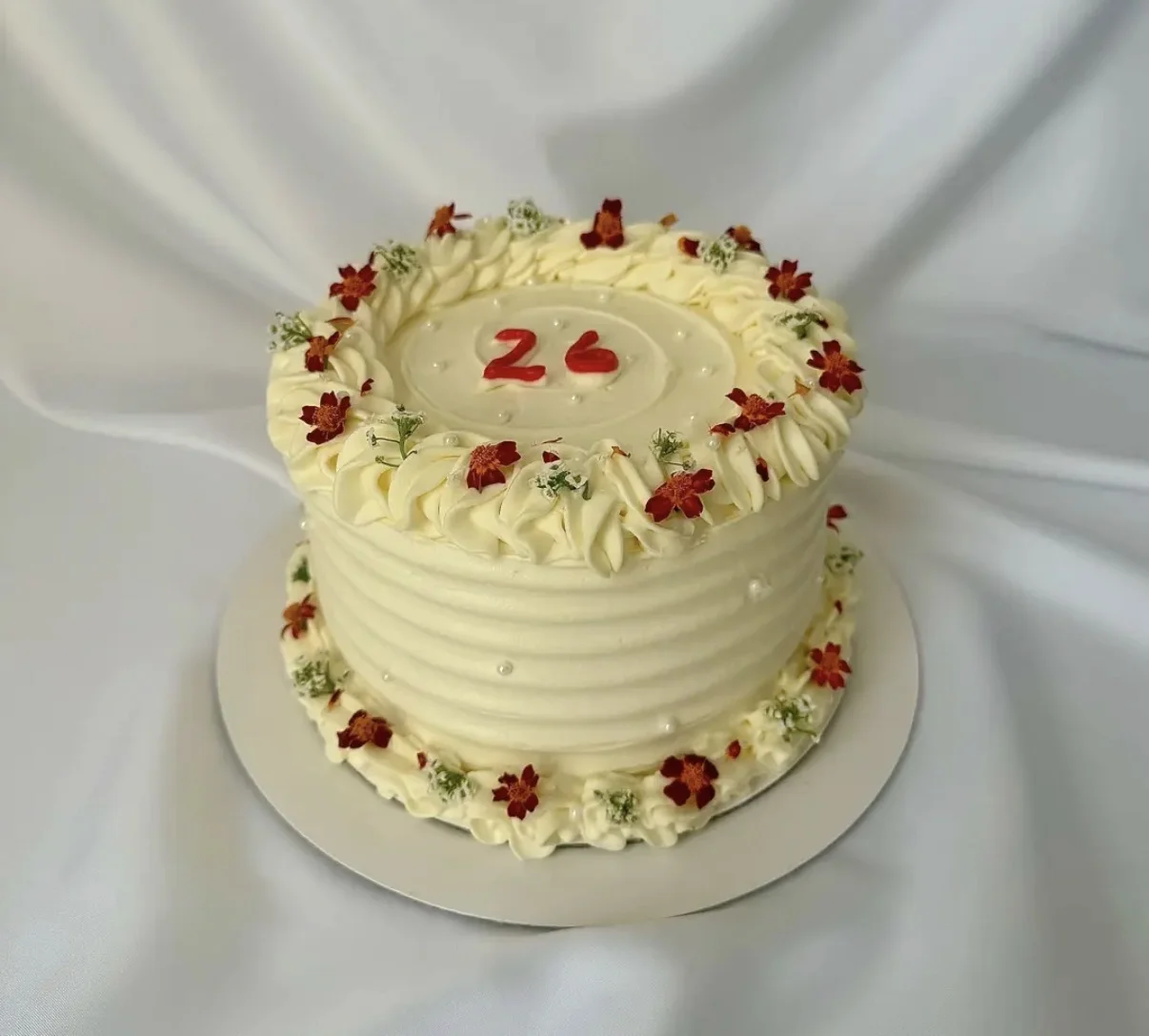Layer cake Blanc Fleuri